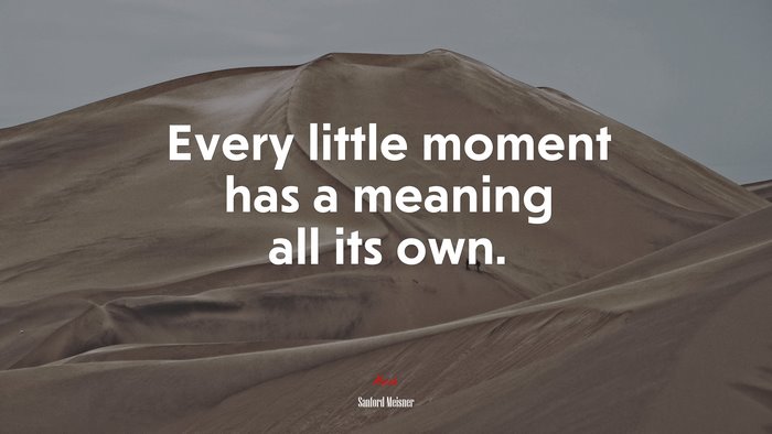 Every little moment has a meaning all its own. | Sanford Meisner quote