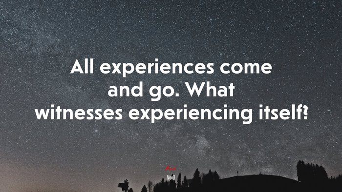 All experiences come and go. What witnesses experiencing itself? | Mooji quote