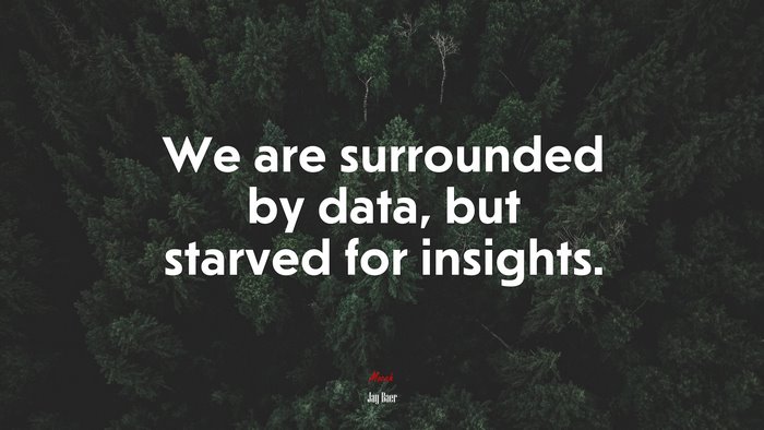 We are surrounded by data, but starved for insights. | Jay Baer quote