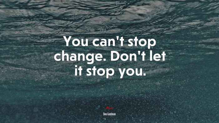 You can’t stop change. Don’t let it stop you. | Ron Kaufman quote