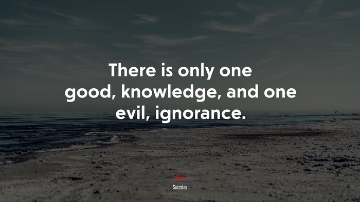 There is only one good, knowledge, and one evil, ignorance. | Socrates quote