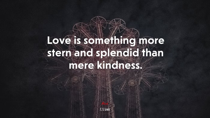 Love is something more stern and splendid than mere kindness. | C. S. Lewis quote