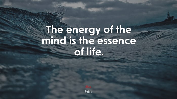 The energy of the mind is the essence of life. | Aristotle quote