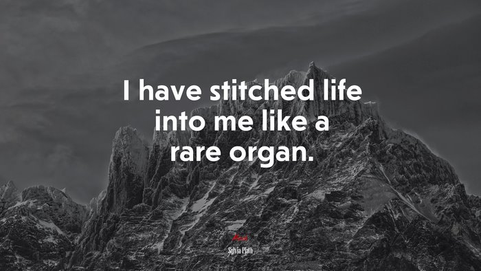 I have stitched life into me like a rare organ. | Sylvia Plath quote