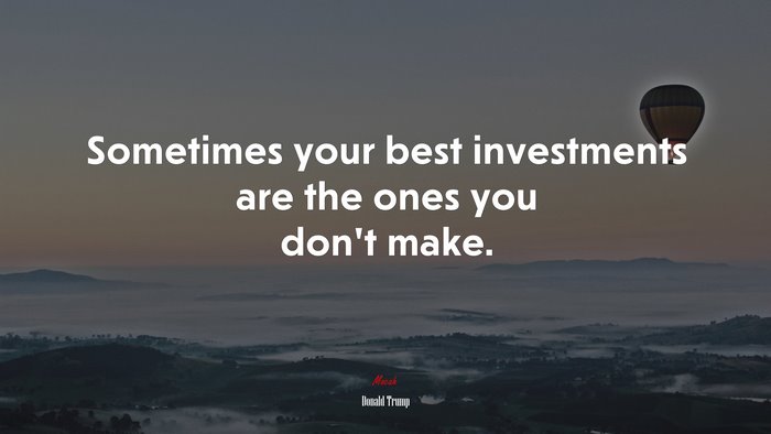 Sometimes your best investments are the ones you don’t make. | Donald Trump quote