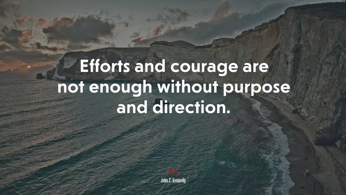 Efforts and courage are not enough without purpose and direction ...