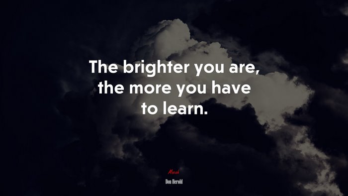 The brighter you are, the more you have to learn. | Don Herold quote
