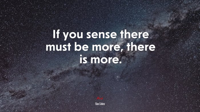 If you sense there must be more, there is more. | Alan Cohen quote
