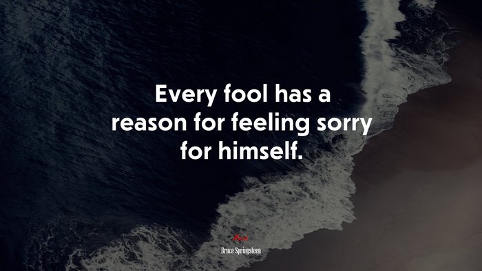 Every fool has a reason for feeling sorry for himself. | Bruce Springsteen quote