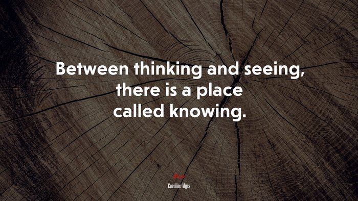 Between thinking and seeing, there is a place called knowing. | Caroline Myss quote