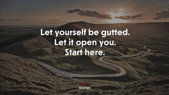 Let yourself be gutted. Let it open you. Start here. | Cheryl Strayed quote