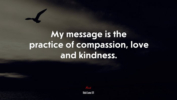 My message is the practice of compassion, love and kindness. | Dalai Lama XIV quote