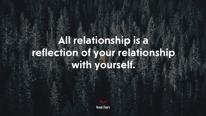 All relationship is a reflection of your relationship with yourself. | Deepak Chopra quote