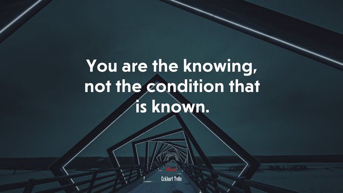 You are the knowing, not the condition that is known. | Eckhart Tolle quote
