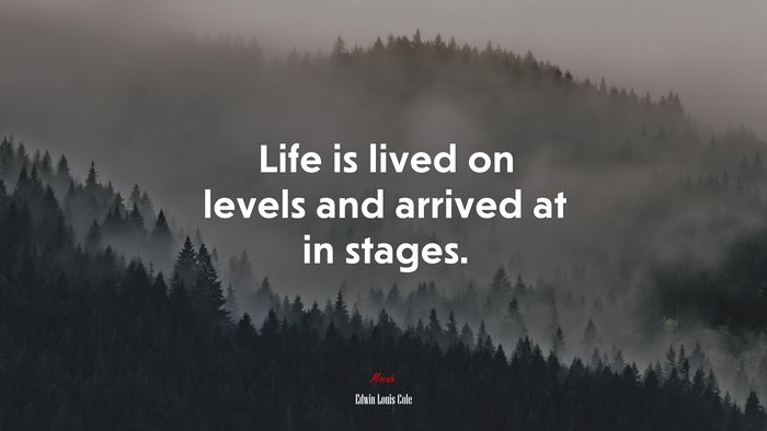 Life is lived on levels and arrived at in stages. | Edwin Louis Cole quote