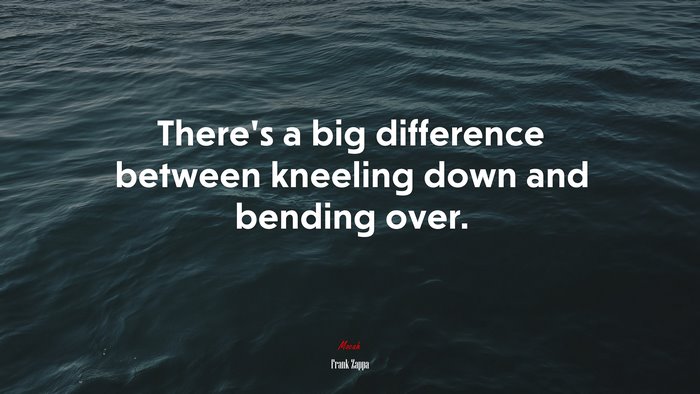 There’s a big difference between kneeling down and bending over. | Frank Zappa quote