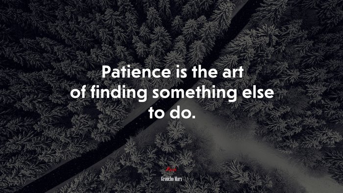 Patience is the art of finding something else to do. | Groucho Marx quote