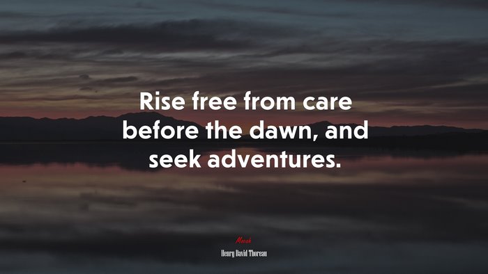 Rise free from care before the dawn, and seek adventures. | Henry David Thoreau quote