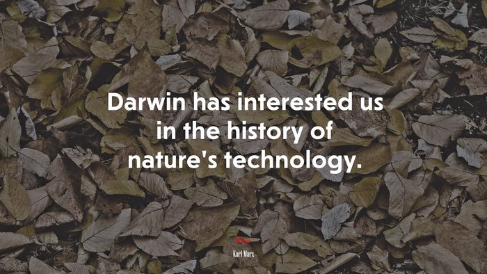 Darwin has interested us in the history of nature’s technology. | Karl Marx quote