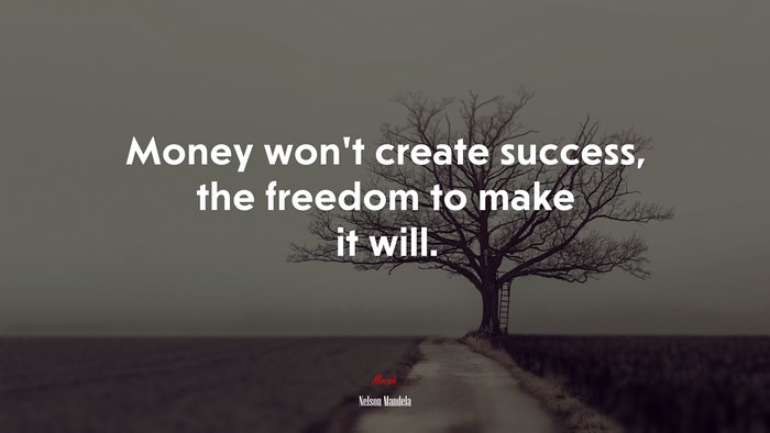 Money won’t create success, the freedom to make it will. | Nelson Mandela quote