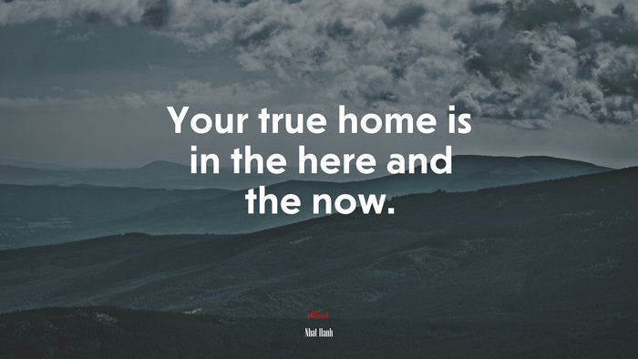 Your true home is in the here and the now. | Nhat Hanh quote