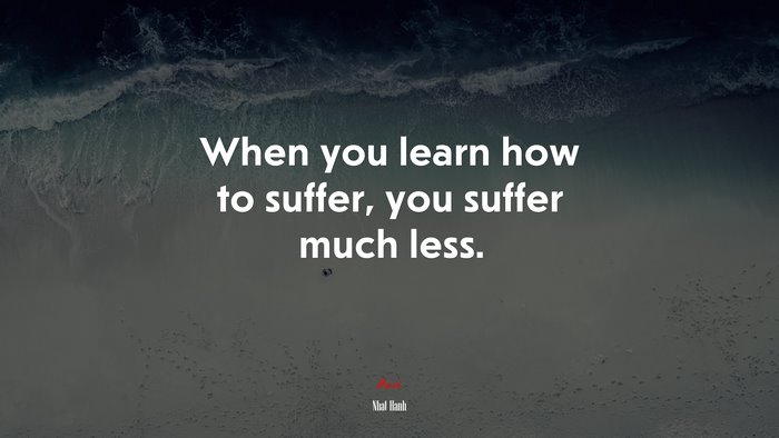 When you learn how to suffer, you suffer much less. | Nhat Hanh quote