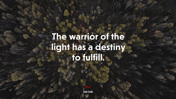 The warrior of the light has a destiny to fulfill. | Paulo Coelho quote