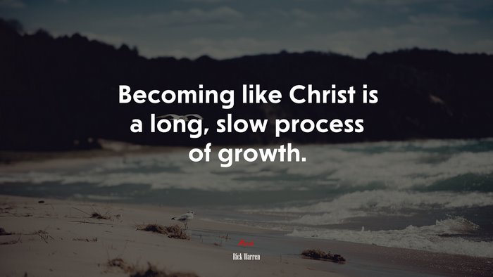 Becoming like Christ is a long, slow process of growth. | Rick Warren quote