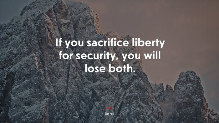 If you sacrifice liberty for security, you will lose both. | Ron Paul quote