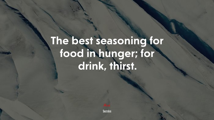 The best seasoning for food in hunger; for drink, thirst. | Socrates quote
