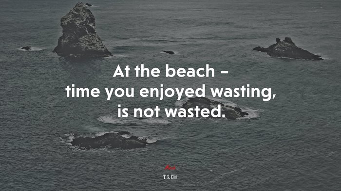 At the beach – time you enjoyed wasting, is not wasted. | T. S. Eliot quote