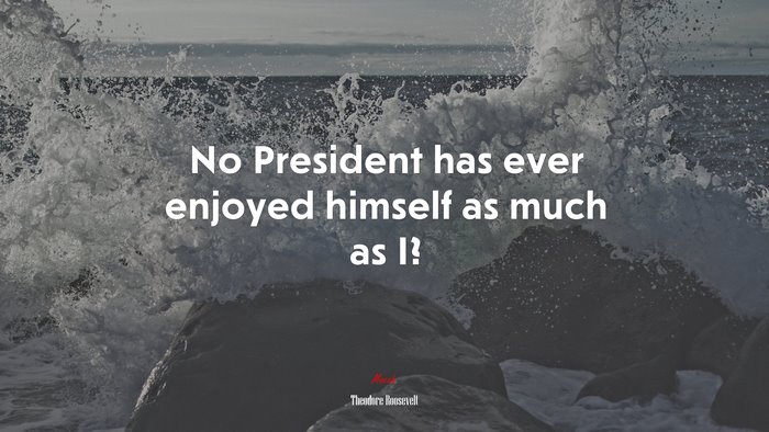 No President has ever enjoyed himself as much as I? | Theodore Roosevelt quote
