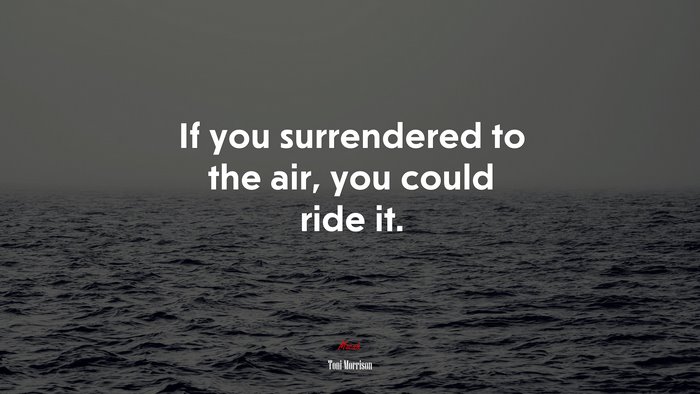 If you surrendered to the air, you could ride it. | Toni Morrison quote