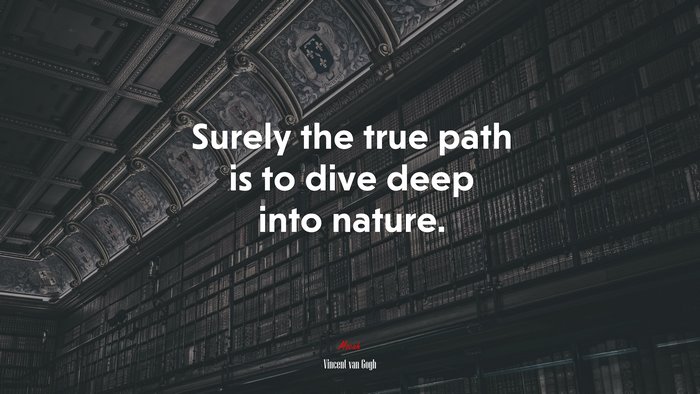 Surely the true path is to dive deep into nature. | Vincent van Gogh quote