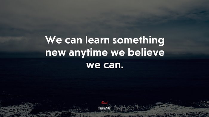 We can learn something new anytime we believe we can. | Virginia Satir quote