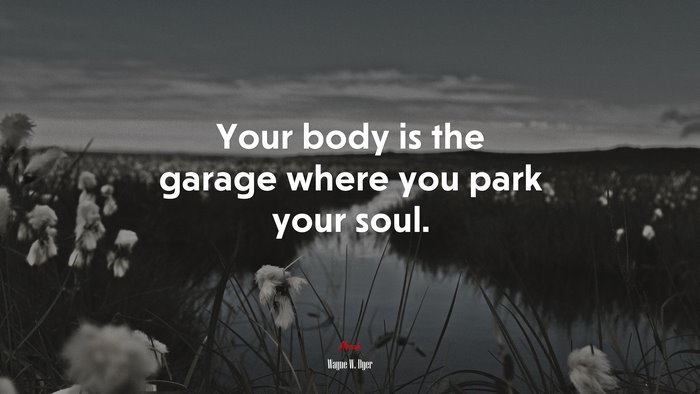 Your body is the garage where you park your soul. | Wayne W. Dyer quote