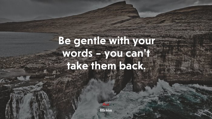 Be gentle with your words – you can’t take them back. | Willie Nelson quote