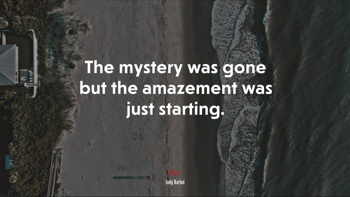 The mystery was gone but the amazement was just starting. | Andy Warhol quote