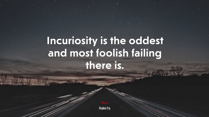 Incuriosity is the oddest and most foolish failing there is. | Stephen Fry quote