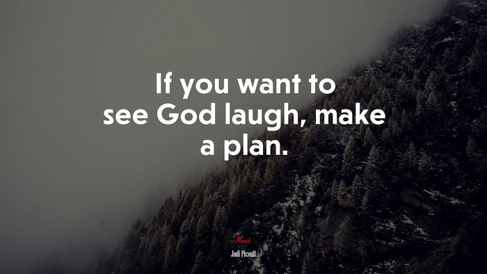 If you want to see God laugh, make a plan. | Jodi Picoult quote