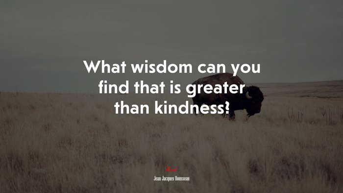 What wisdom can you find that is greater than kindness? | Jean-Jacques Rousseau quote