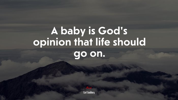A baby is God’s opinion that life should go on. | Carl Sandburg quote