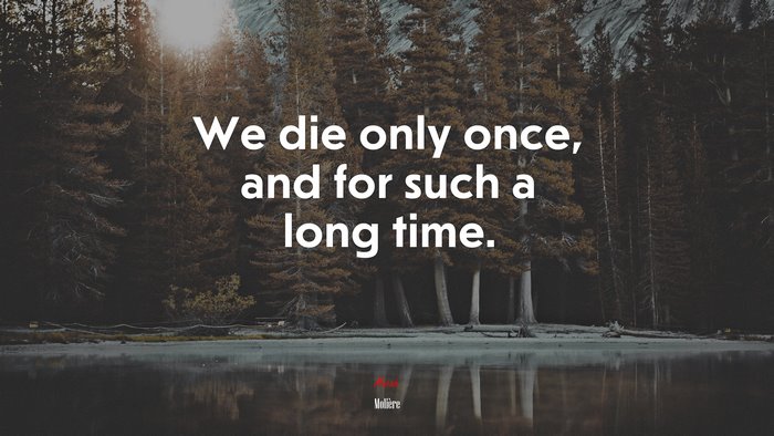 We die only once, and for such a long time. | Molière quote