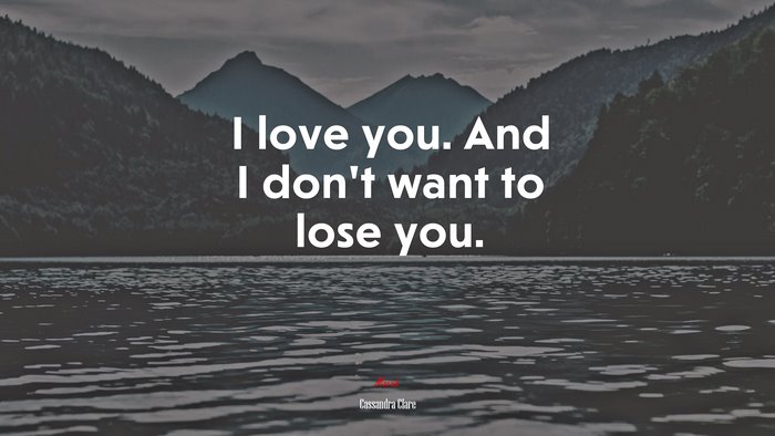I love you. And I don’t want to lose you. | Cassandra Clare quote