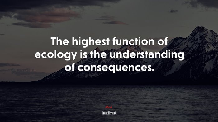 The highest function of ecology is the understanding of consequences. | Frank Herbert quote