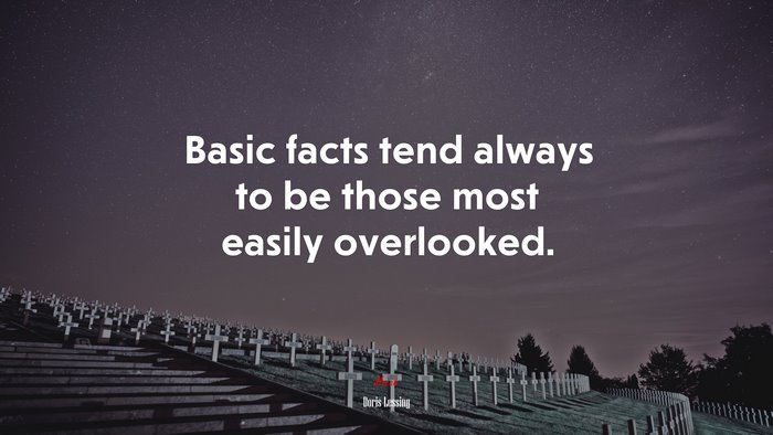 Basic facts tend always to be those most easily overlooked. | Doris Lessing quote