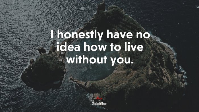 I honestly have no idea how to live without you. | Stephenie Meyer quote