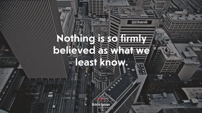 Nothing is so firmly believed as what we least know. | Michel de Montaigne quote