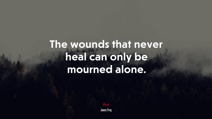 The wounds that never heal can only be mourned alone. | James Frey quote