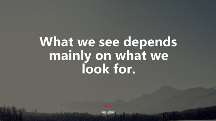 What we see depends mainly on what we look for. | John Lubbock quote
